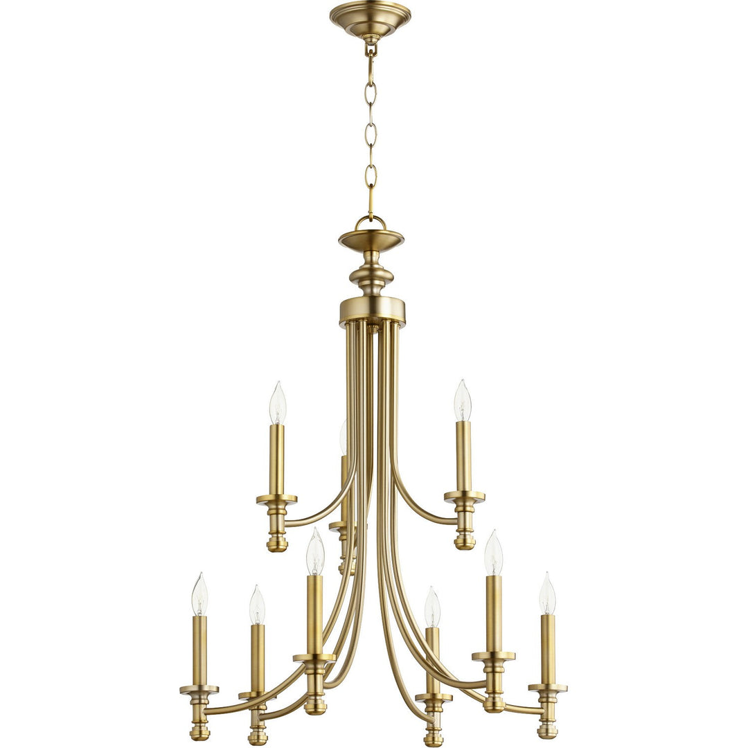 Quorum Rossington 6022-9-180 Chandelier Light - Aged Brass