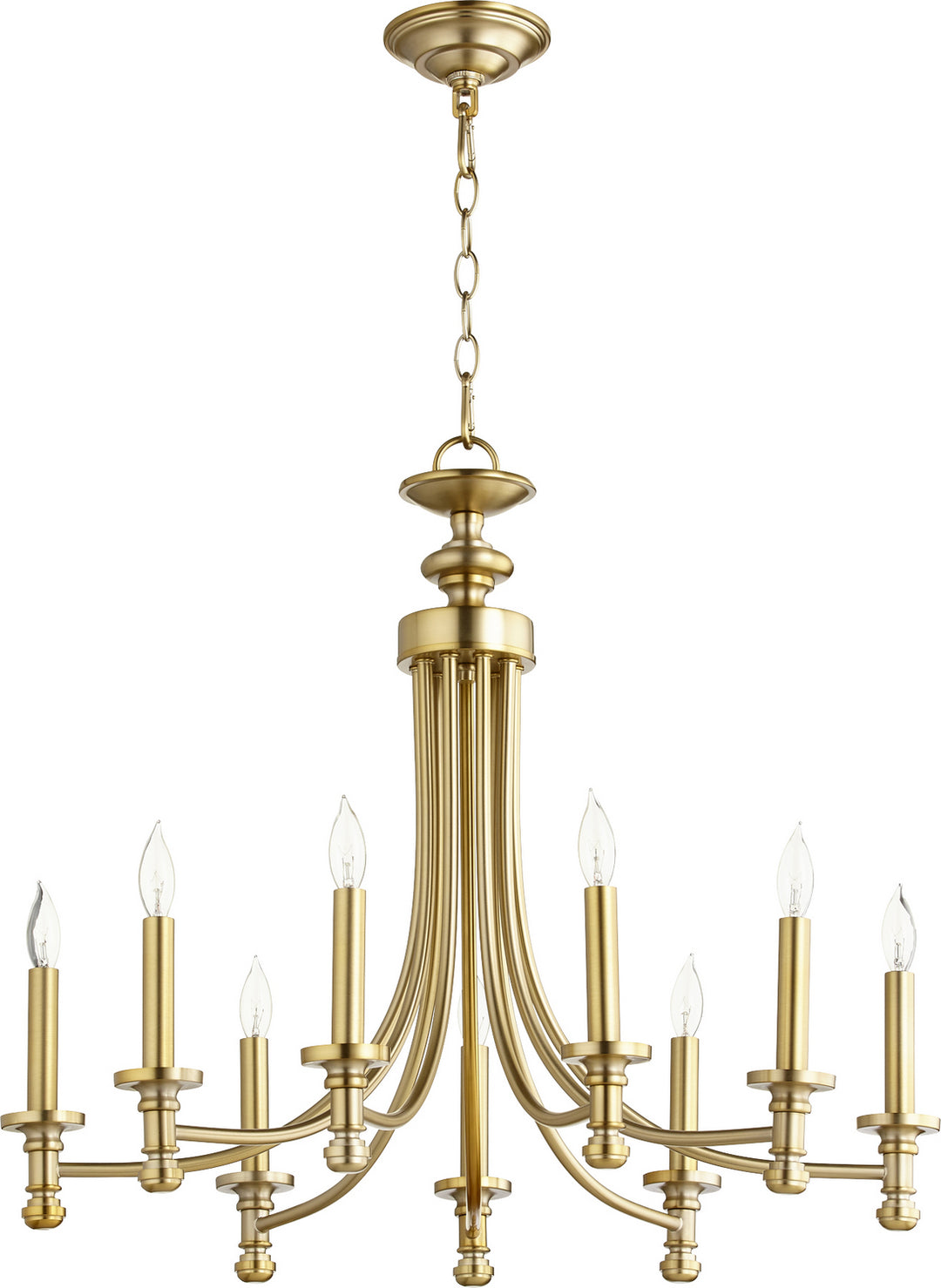 Quorum Rossington 6022-9-80 Chandelier Light - Aged Brass