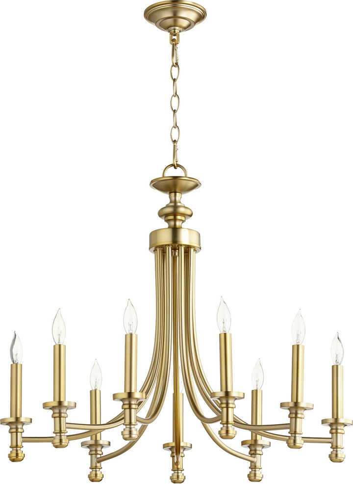 Quorum Rossington 6022-9-80 Chandelier Light - Aged Brass