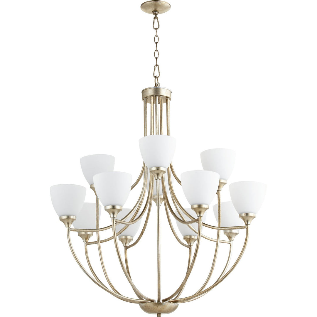 Quorum Enclave 6059-12-60 Chandelier Light - Aged Silver Leaf