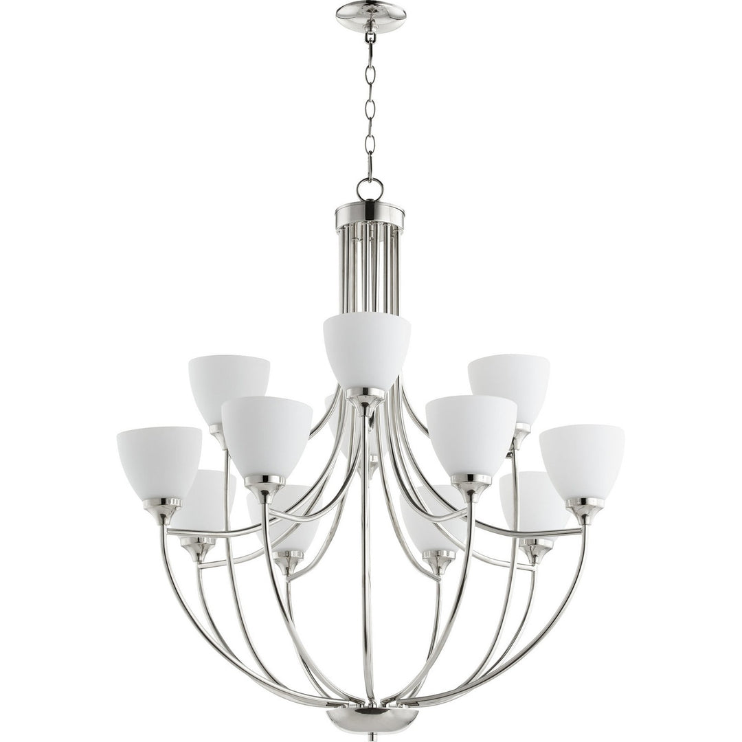 Quorum Enclave 6059-12-62 Chandelier Light - Polished Nickel