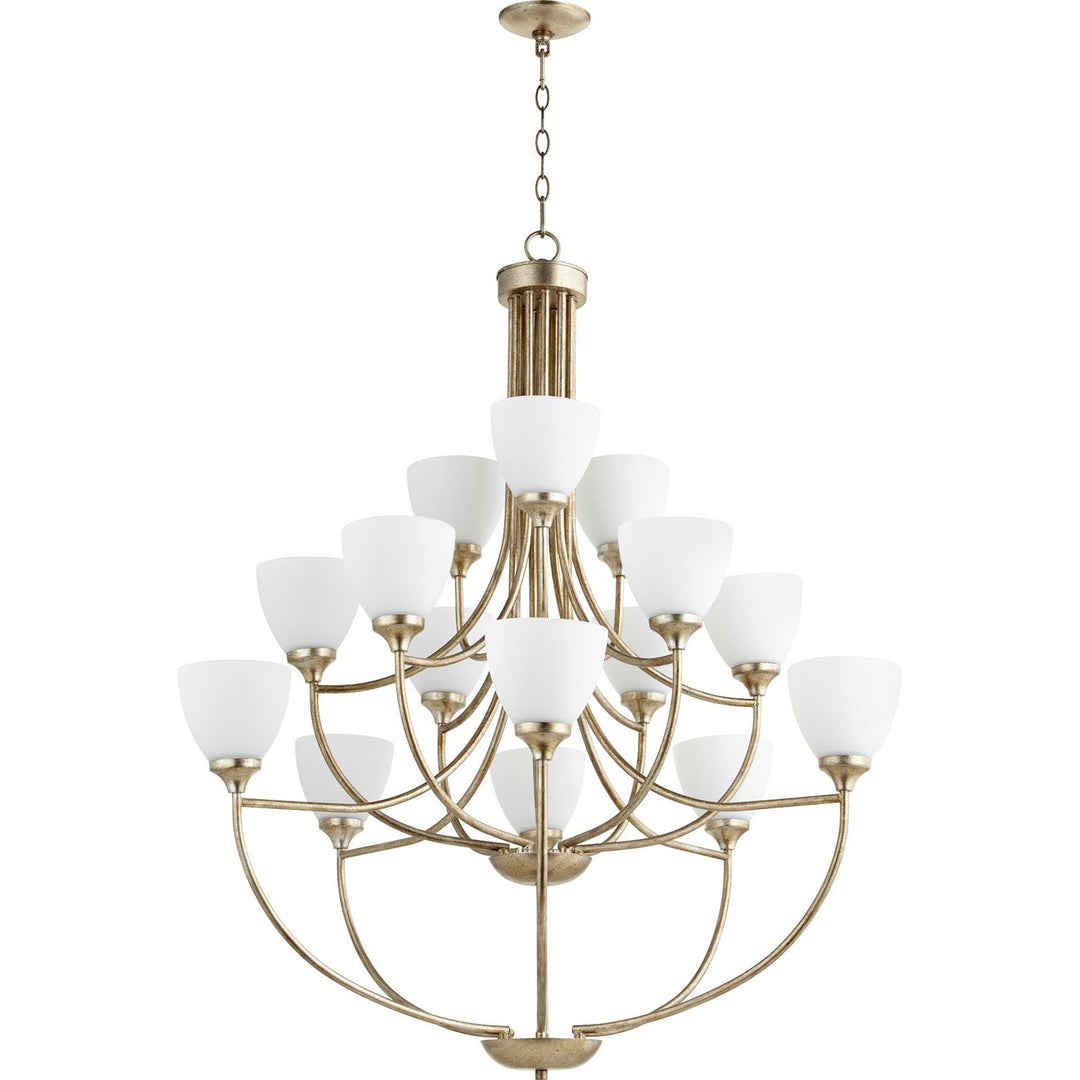 Quorum Enclave 6059-15-60 Chandelier Light - Aged Silver Leaf