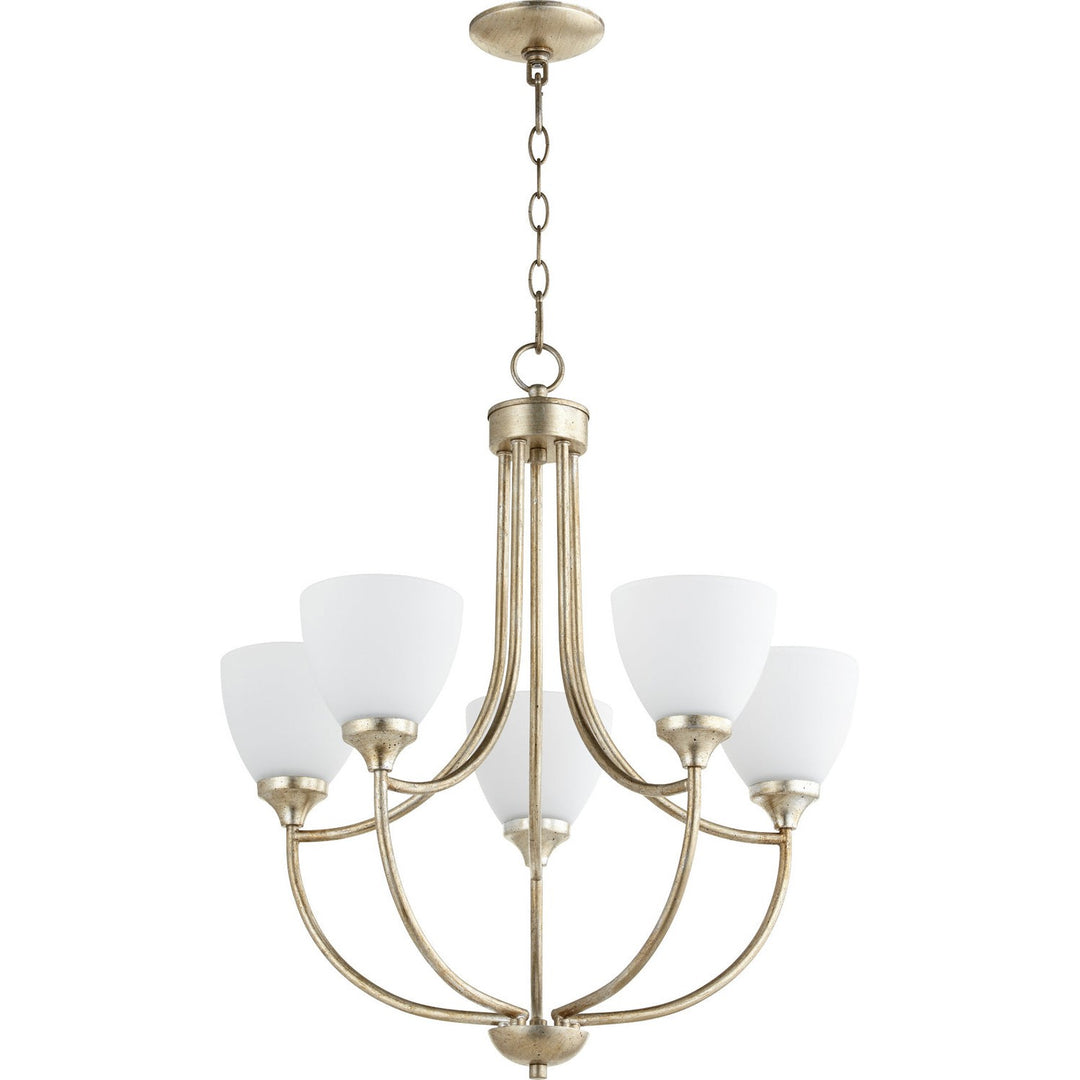 Quorum Enclave 6059-5-60 Chandelier Light - Aged Silver Leaf