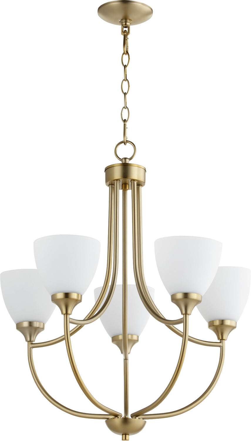 Quorum Enclave 6059-5-80 Chandelier Light - Aged Brass