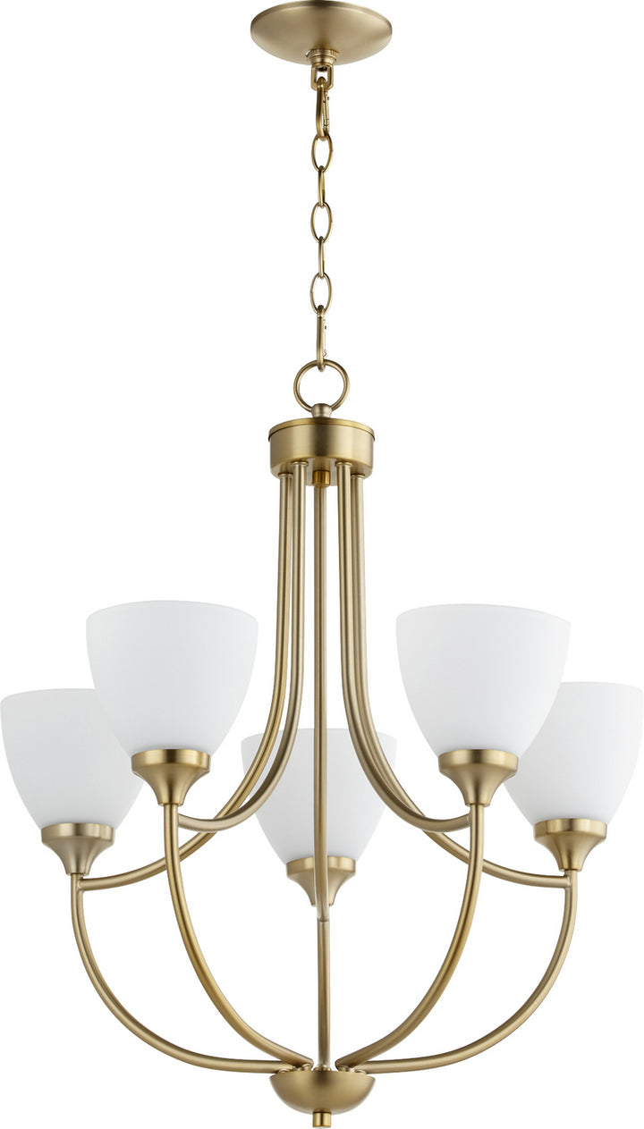 Quorum Enclave 6059-5-80 Chandelier Light - Aged Brass