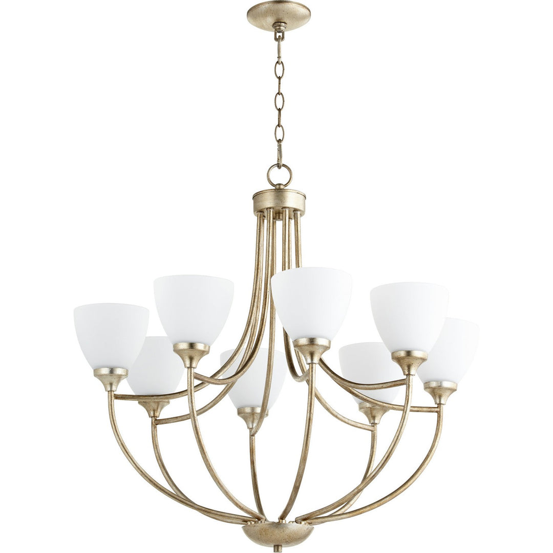 Quorum Enclave 6059-8-60 Chandelier Light - Aged Silver Leaf