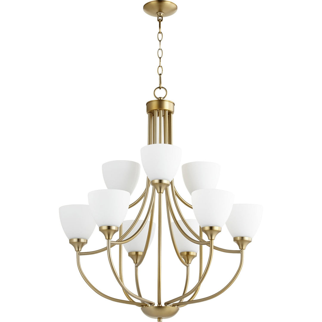 Quorum Enclave 6059-9-80 Chandelier Light - Aged Brass