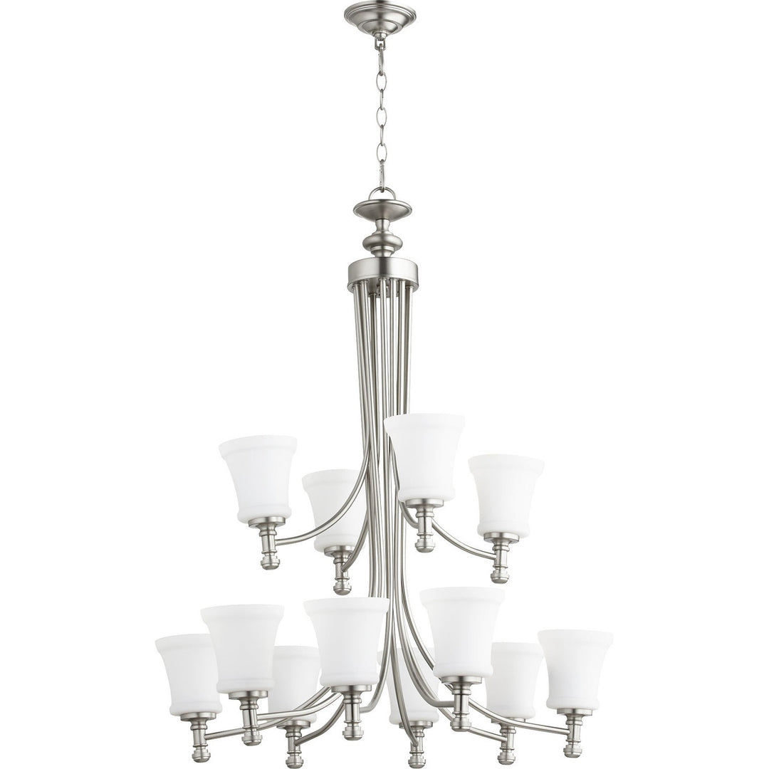 Quorum Rossington 6122-12-65 Chandelier Light - Satin Nickel