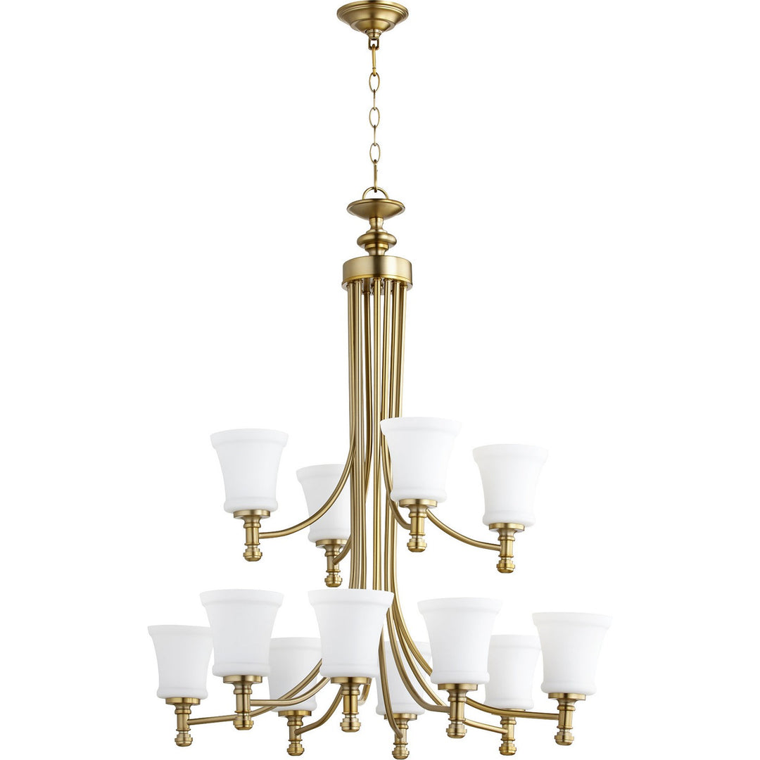 Quorum Rossington 6122-12-80 Chandelier Light - Aged Brass
