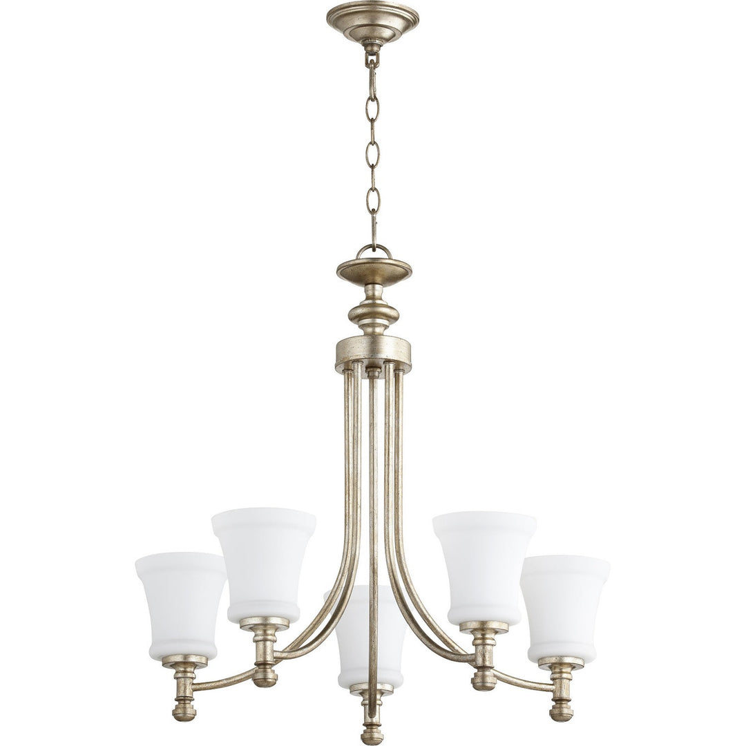 Quorum Rossington 6122-5-60 Chandelier Light - Aged Silver Leaf