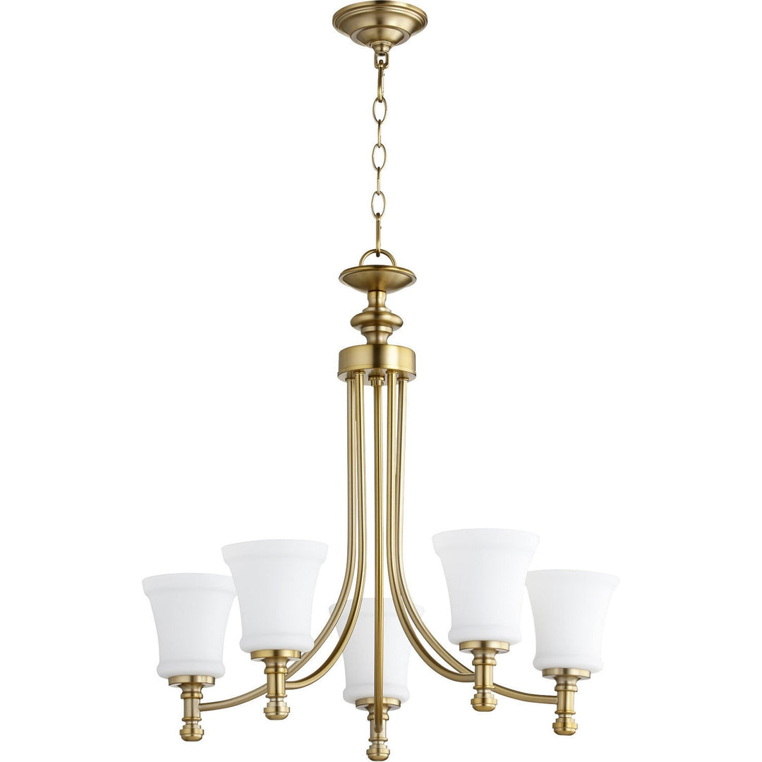 Quorum Rossington 6122-5-80 Chandelier Light - Aged Brass