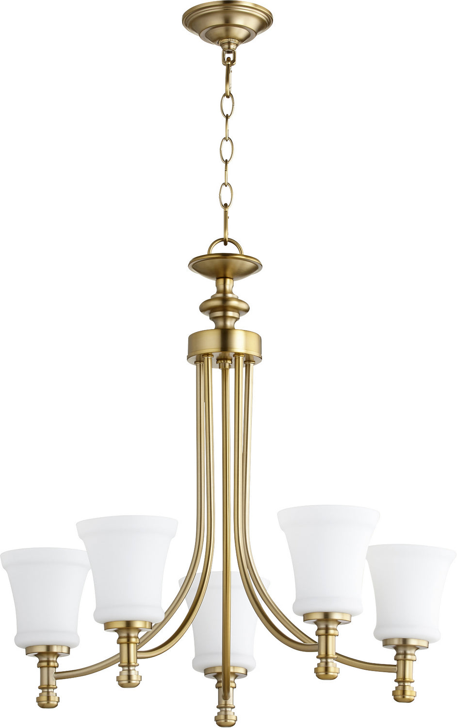 Quorum Rossington 6122-5-80 Chandelier Light - Aged Brass