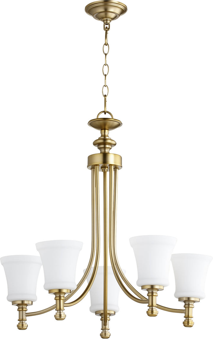 Quorum Rossington 6122-5-80 Chandelier Light - Aged Brass