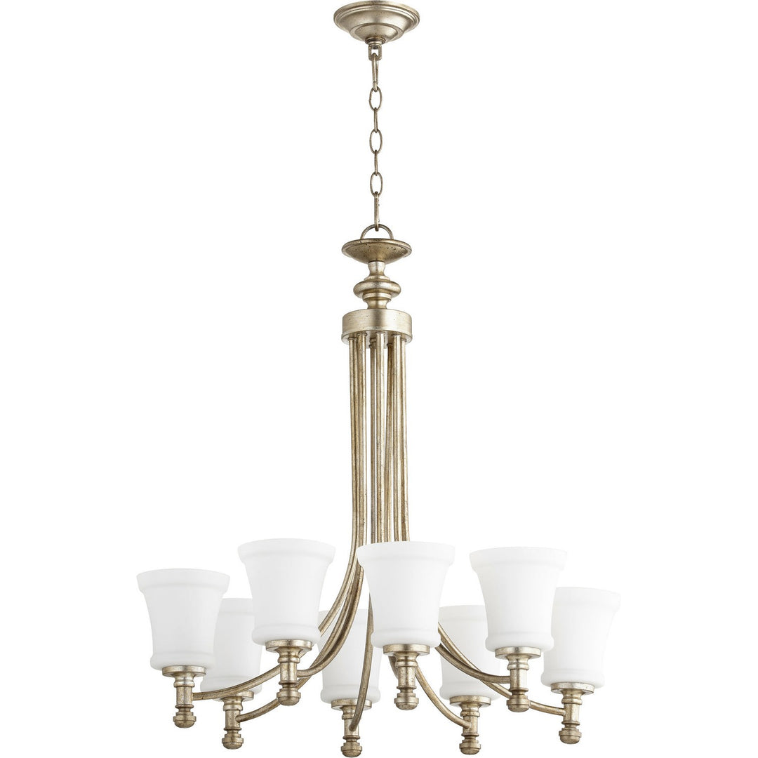 Quorum Rossington 6122-8-60 Chandelier Light - Aged Silver Leaf