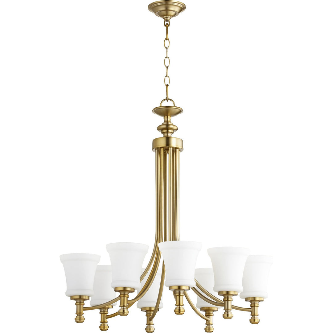 Quorum Rossington 6122-8-80 Chandelier Light - Aged Brass