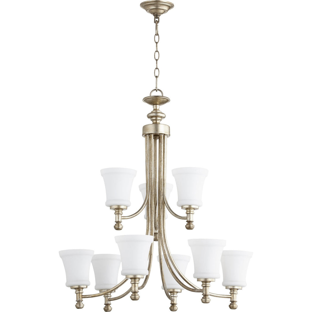 Quorum Rossington 6122-9-160 Chandelier Light - Aged Silver Leaf