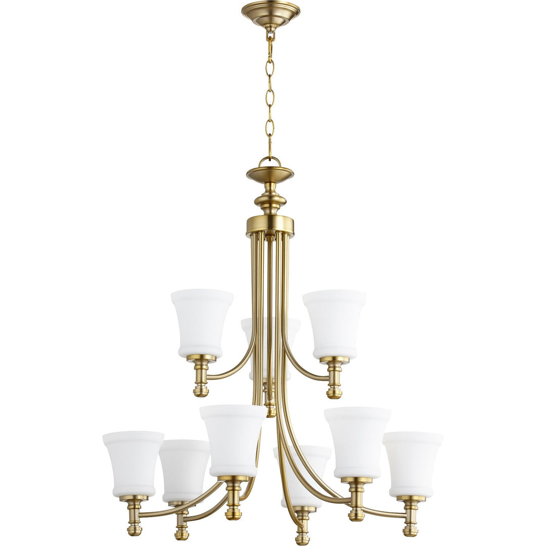 Quorum Rossington 6122-9-180 Chandelier Light - Aged Brass