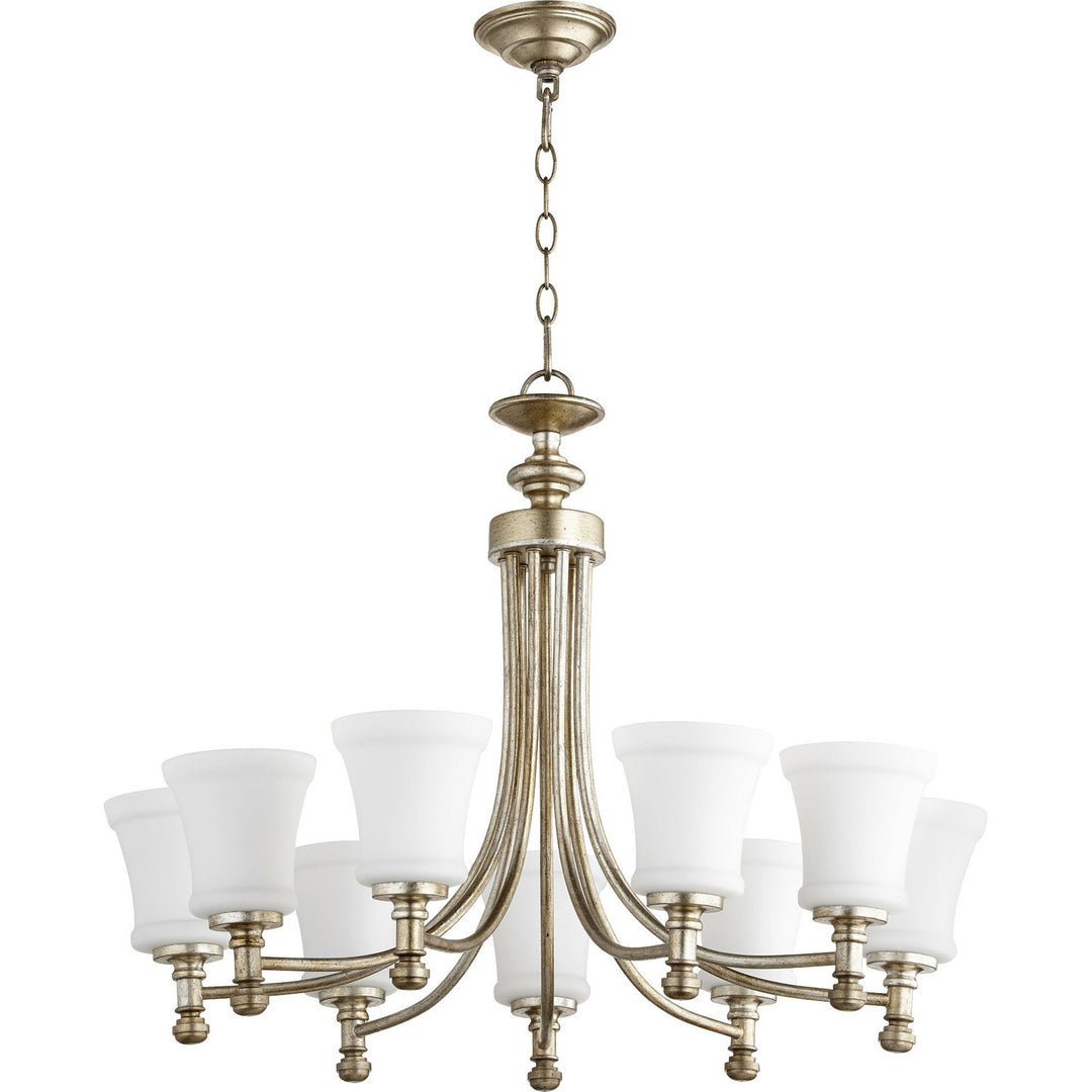 Quorum Rossington 6122-9-60 Chandelier Light - Aged Silver Leaf