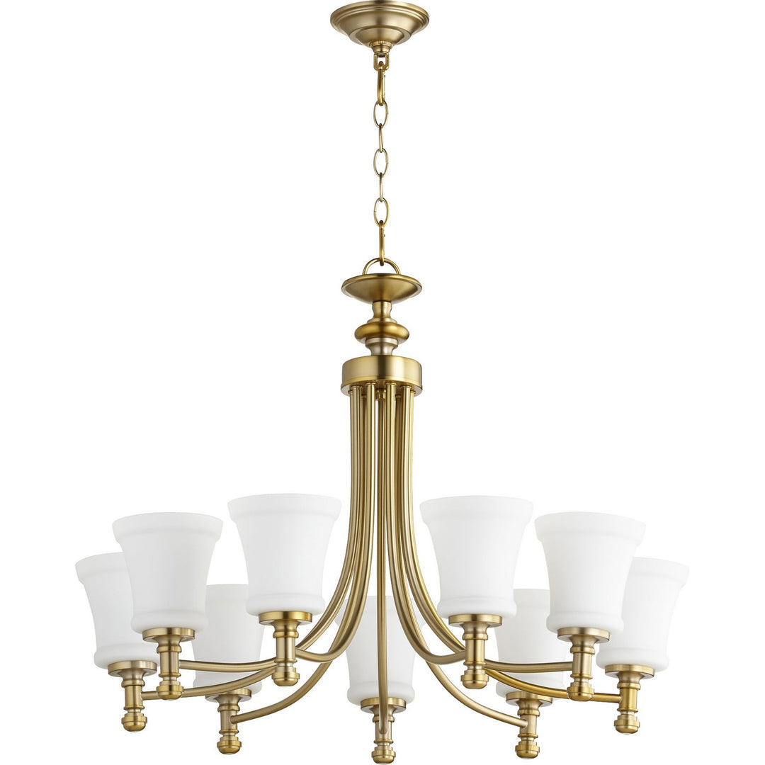 Quorum Rossington 6122-9-80 Chandelier Light - Aged Brass