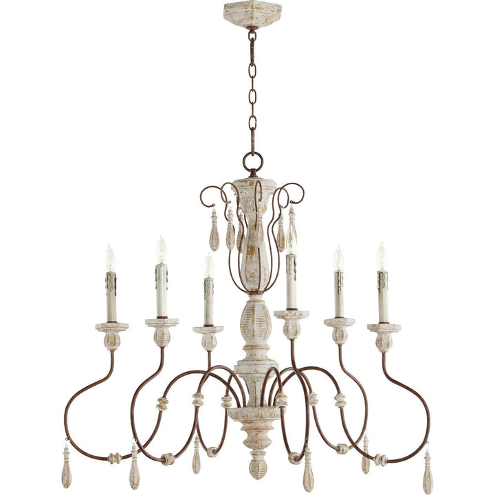 Quorum La Maison 6152-6-156 Chandelier Light - Manchester Grey W/ Rust Accents