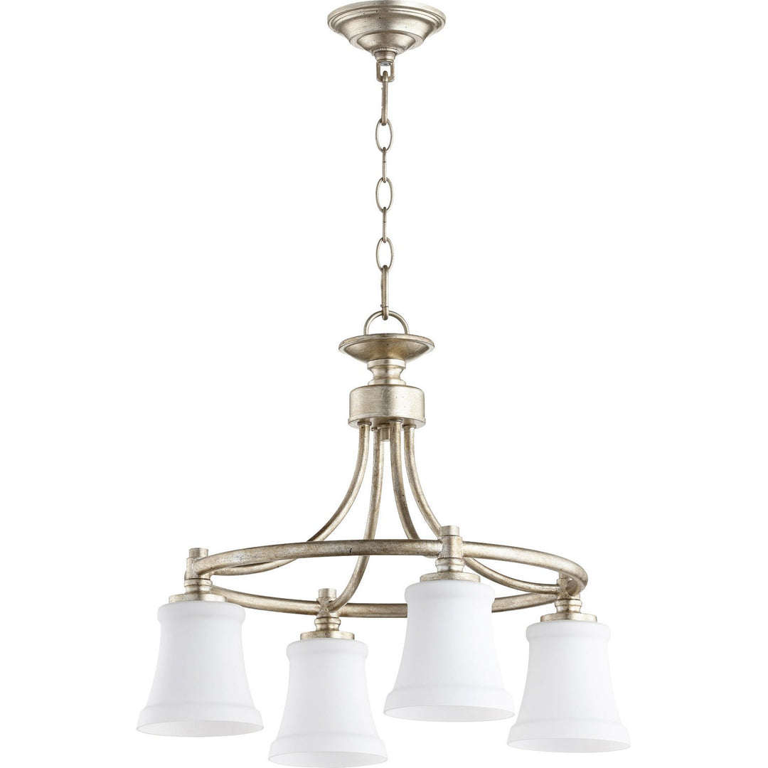 Quorum Rossington 6422-4-60 Chandelier Light - Aged Silver Leaf