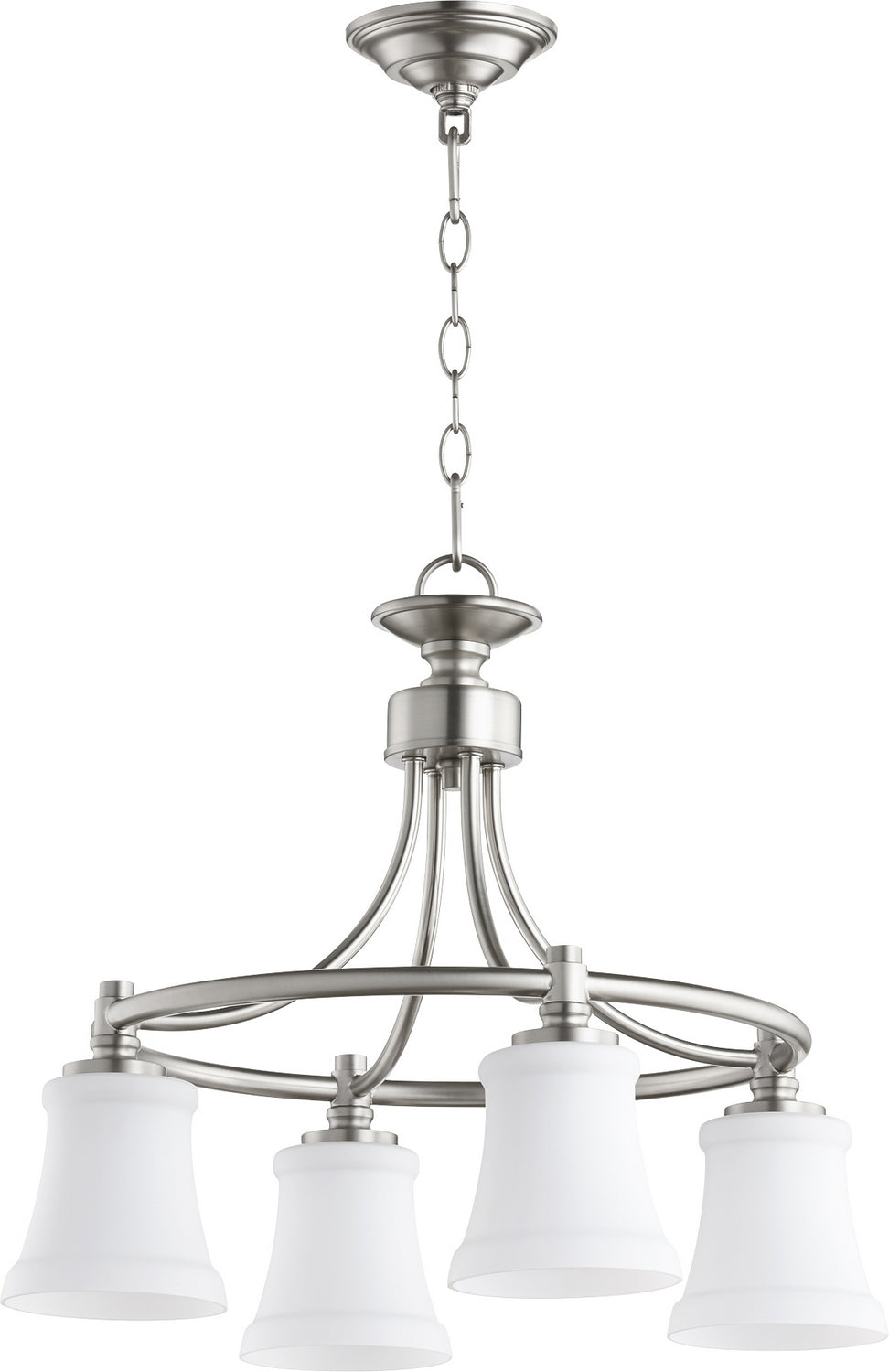 Quorum Rossington 6422-4-65 Chandelier Light - Satin Nickel
