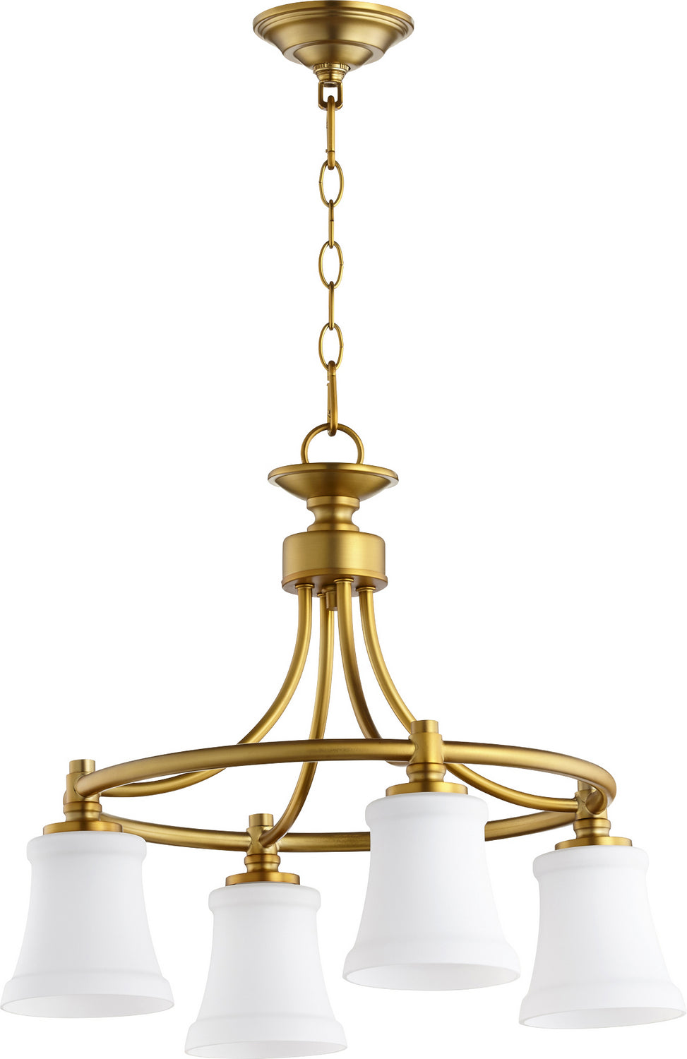 Quorum Rossington 6422-4-80 Chandelier Light - Aged Brass