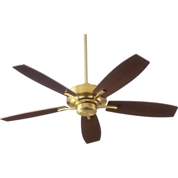 Quorum SOHO 64525-80 Ceiling Fan 52 in. - Aged Brass, Walnut/Weathered Oak