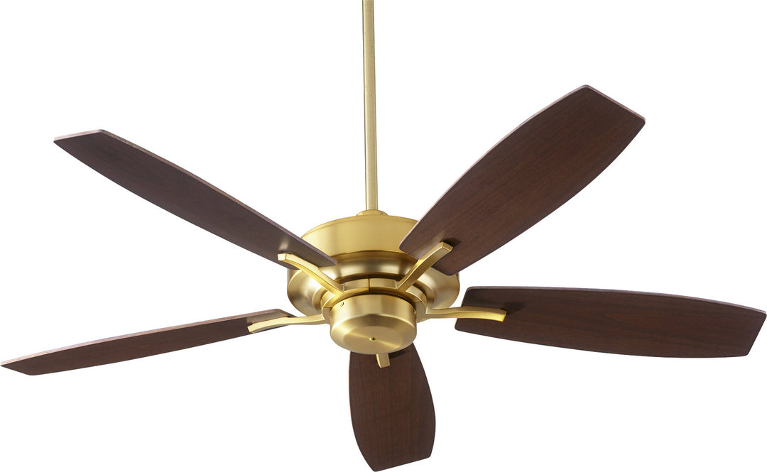 Quorum SOHO 64525-80 Ceiling Fan 52 in. - Aged Brass, Walnut/Weathered Oak