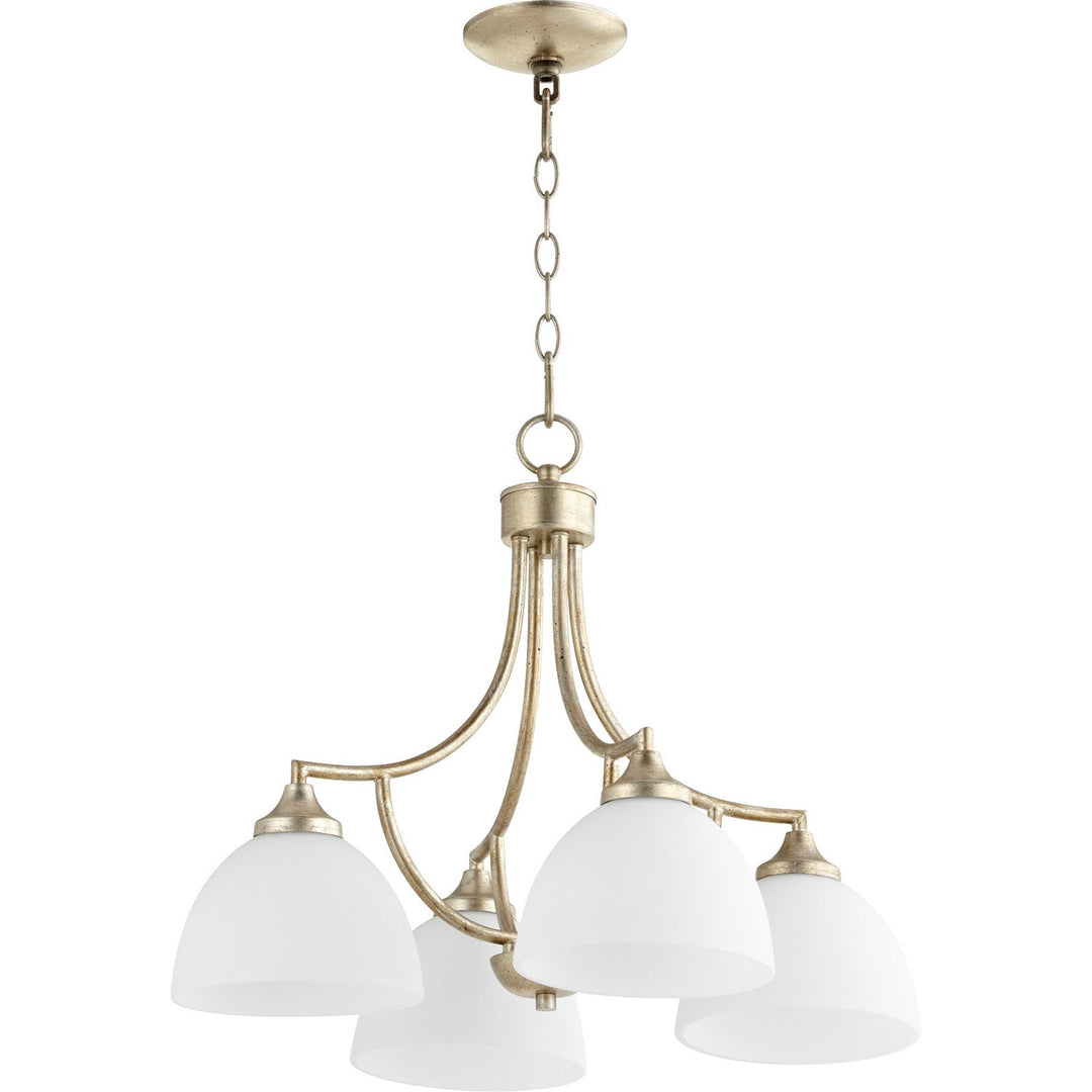 Quorum Enclave 6459-4-60 Chandelier Light - Aged Silver Leaf