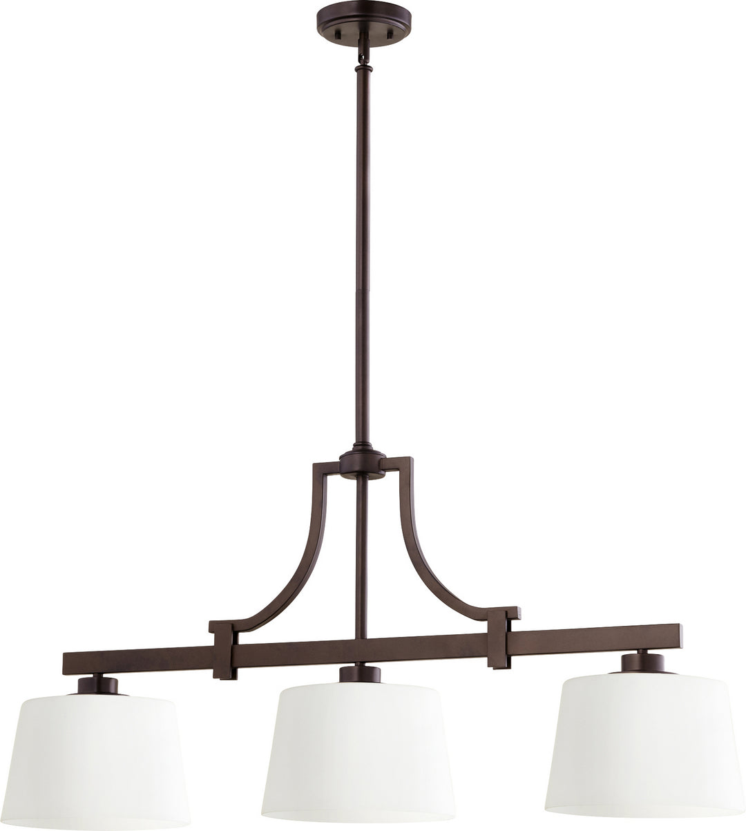 Quorum Lancaster 6507-3-86 Pendant Light - Oiled Bronze,  White/White/