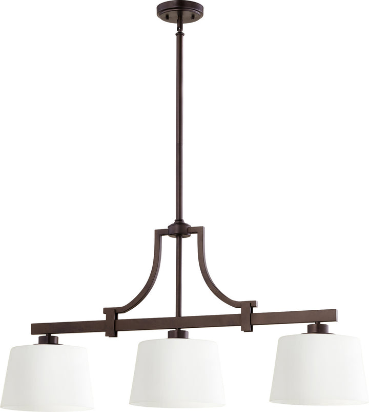 Quorum Lancaster 6507-3-86 Pendant Light - Oiled Bronze,  White/White/