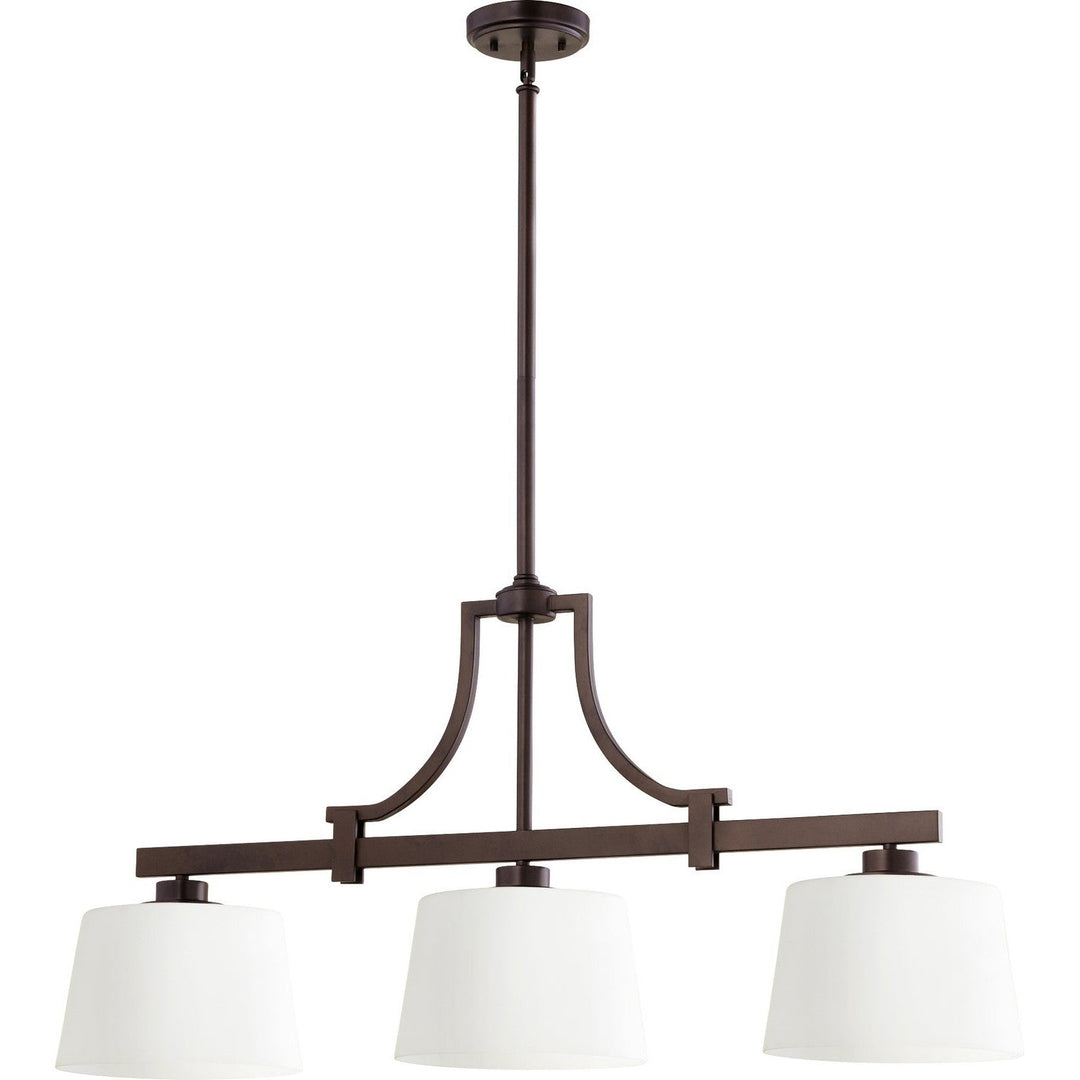 Quorum Lancaster 6507-3-86 Pendant Light - Oiled Bronze,  White/White/