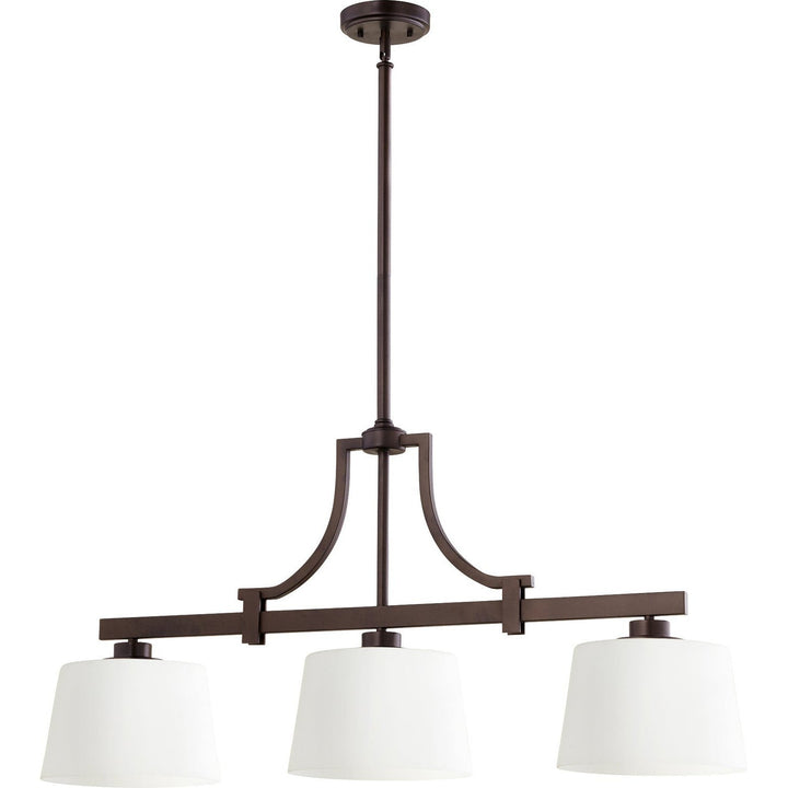 Quorum Lancaster 6507-3-86 Pendant Light - Oiled Bronze,  White/White/