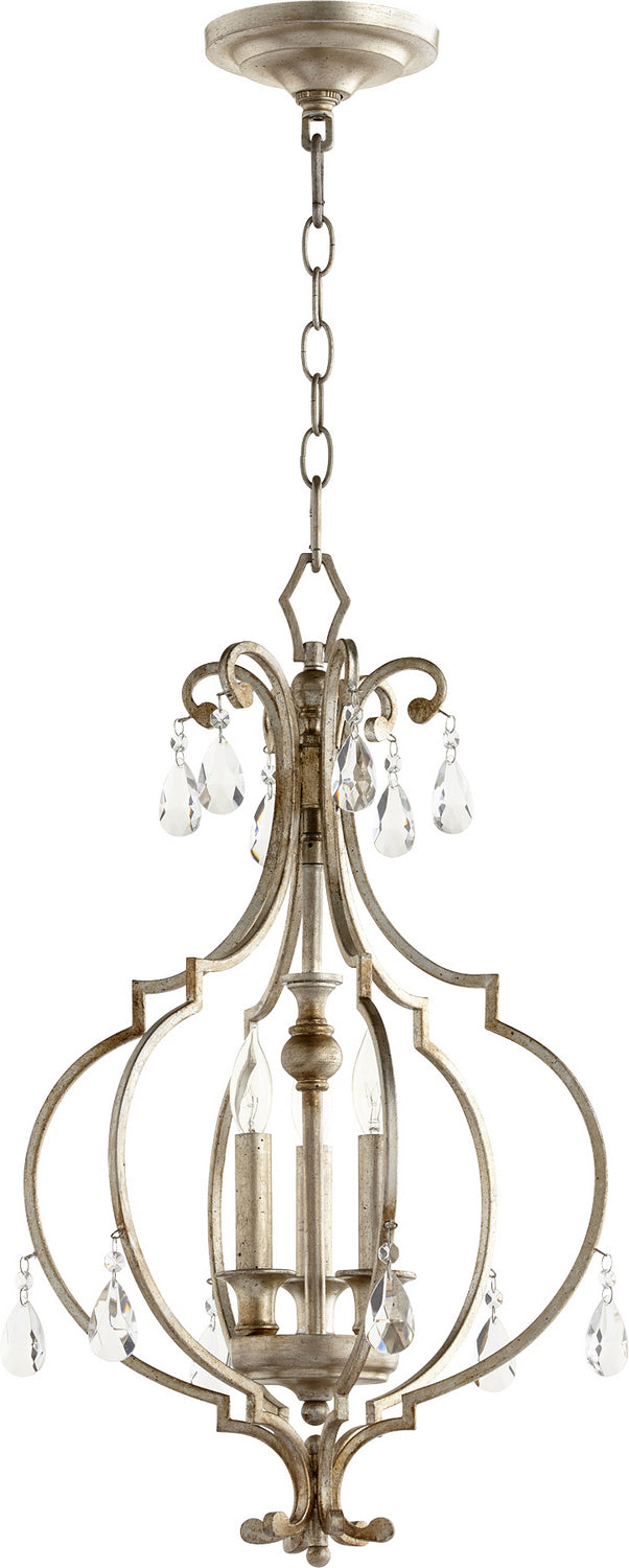 Quorum Ansley 6714-3-60 Pendant Light - Aged Silver Leaf