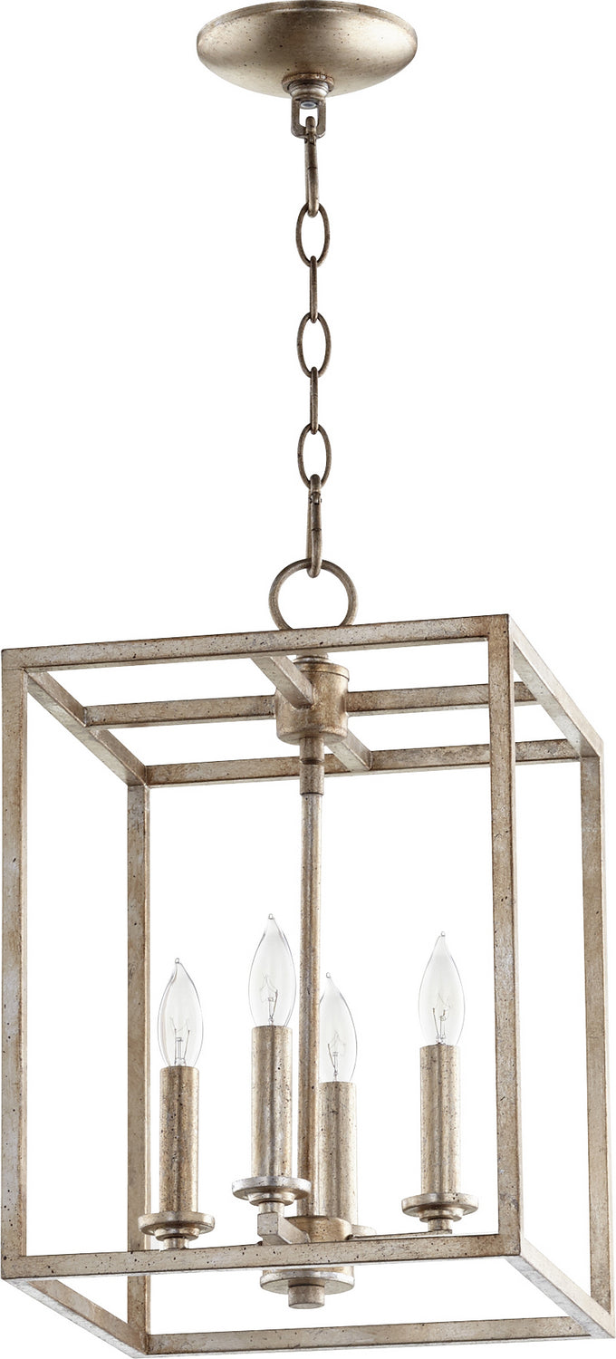 Quorum Cuboid Entries 6731-4-60 Pendant Light - Aged Silver Leaf