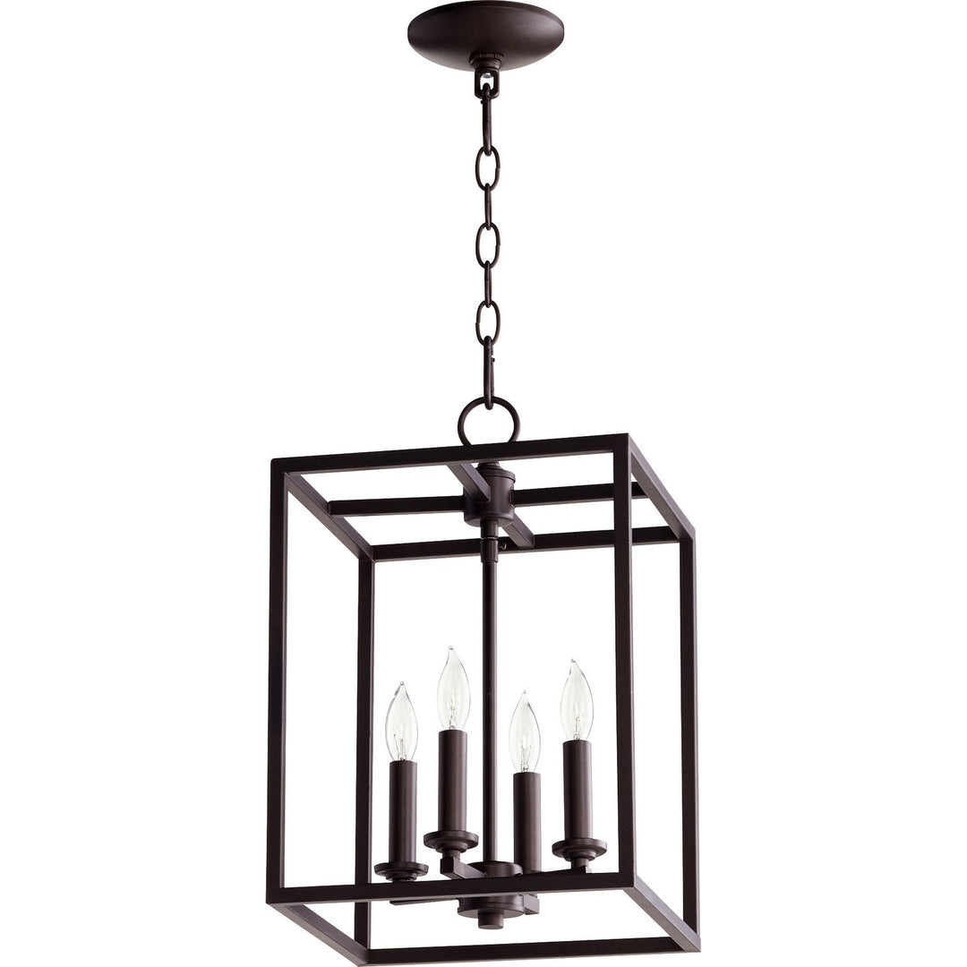 Quorum Cuboid Entries 6731-4-86 Pendant Light - Oiled Bronze