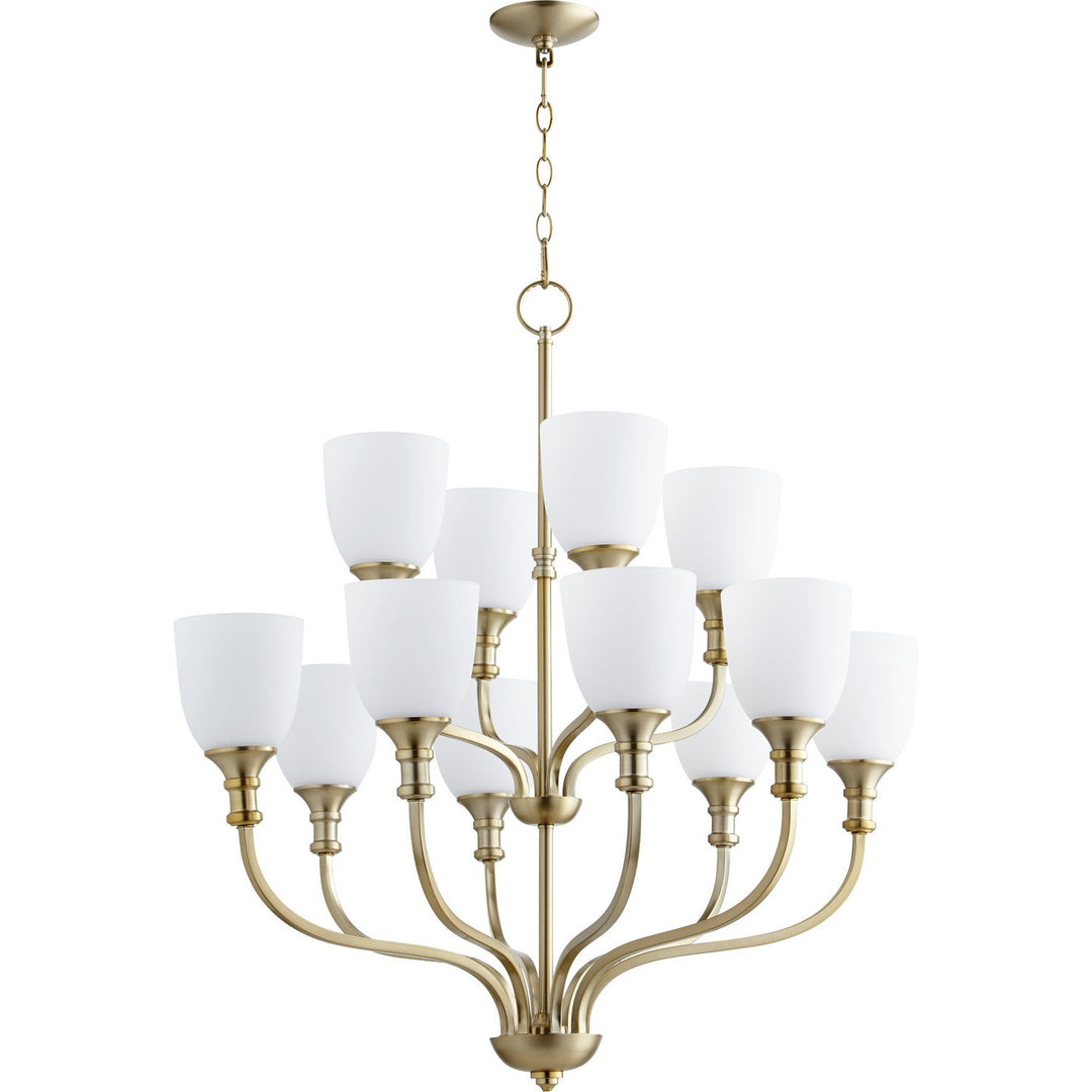 Quorum Richmond 6811-12-80 Chandelier Light - Aged Brass