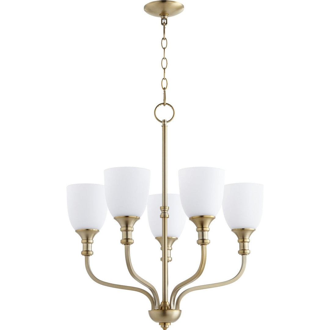 Quorum Richmond 6811-5-80 Chandelier Light - Aged Brass