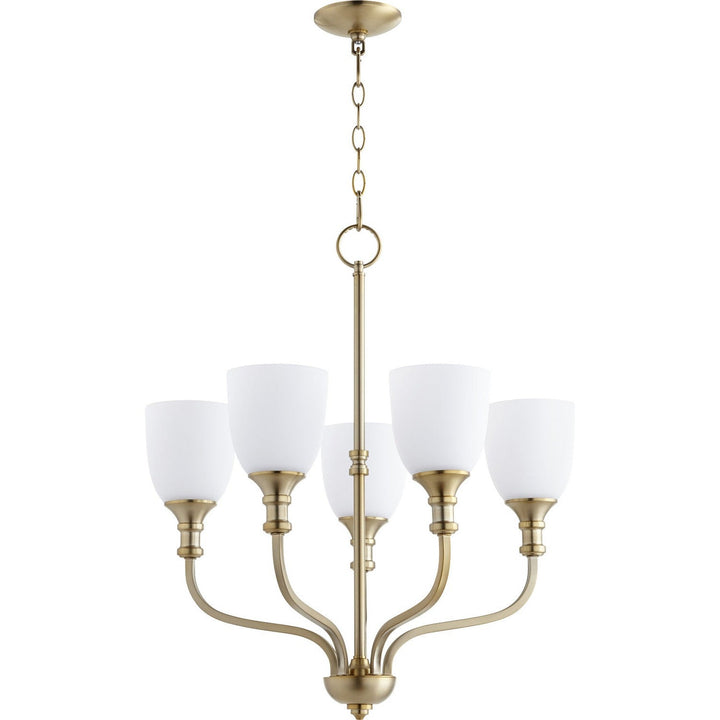 Quorum Richmond 6811-5-80 Chandelier Light - Aged Brass