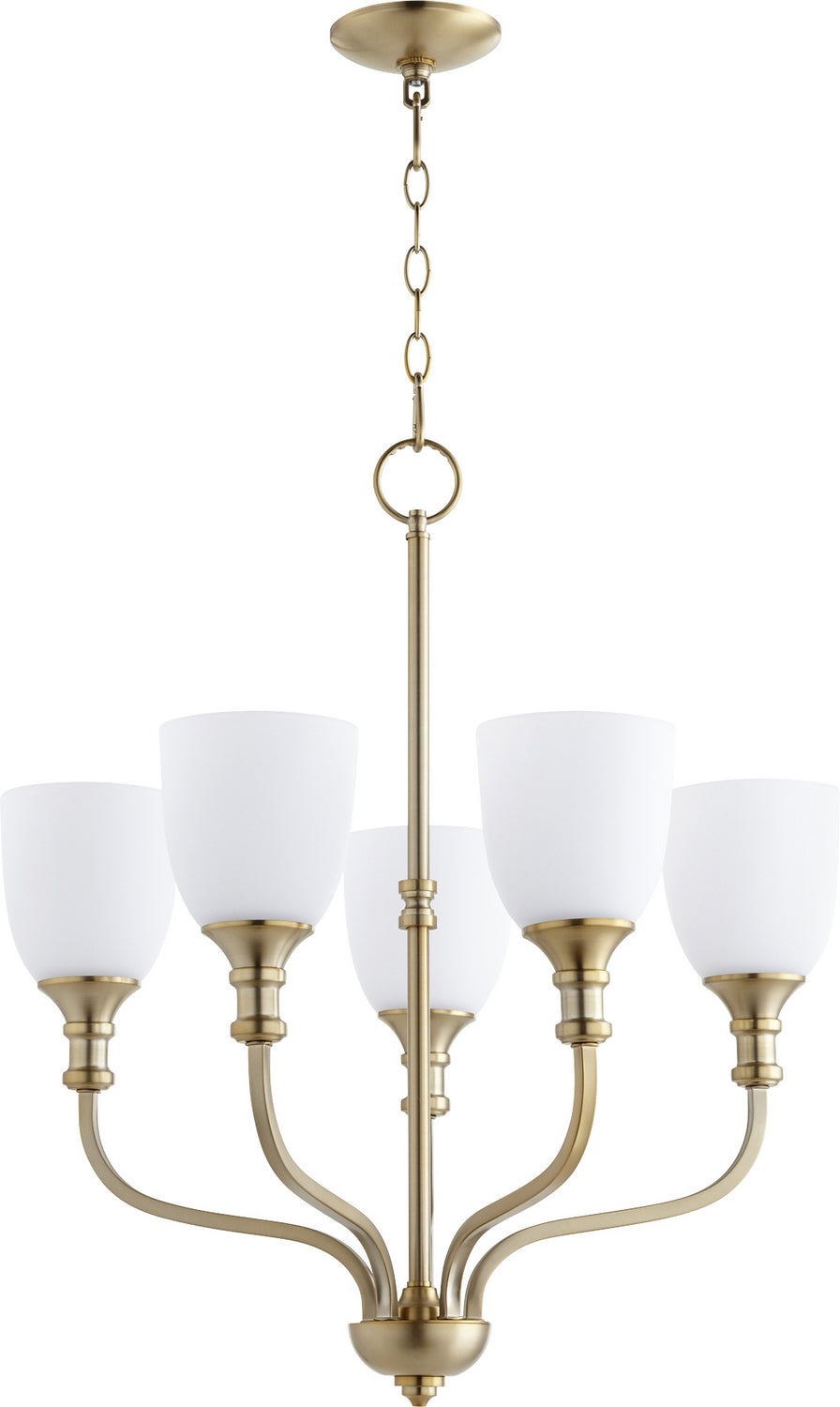 Quorum Richmond 6811-5-80 Chandelier Light - Aged Brass
