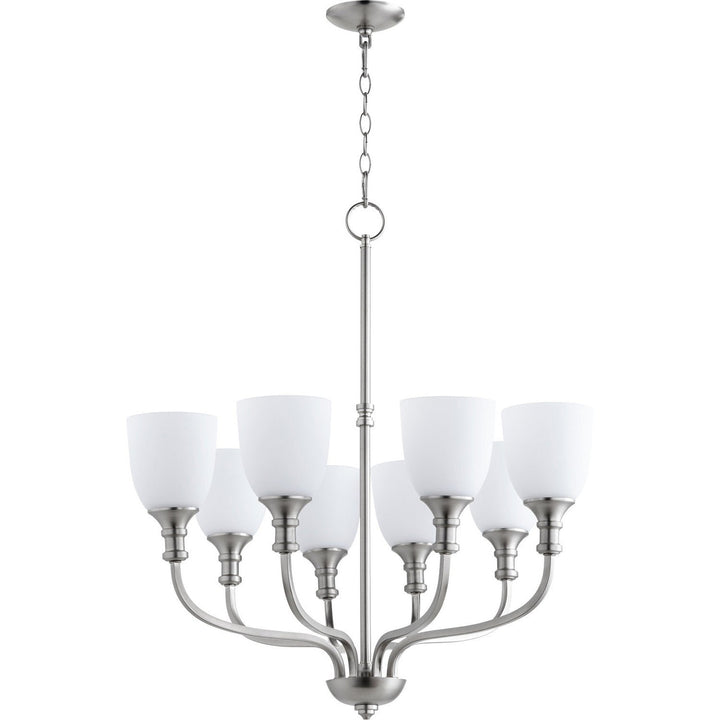 Quorum Richmond 6811-8-65 Chandelier Light - Satin Nickel, Gray/Gray/