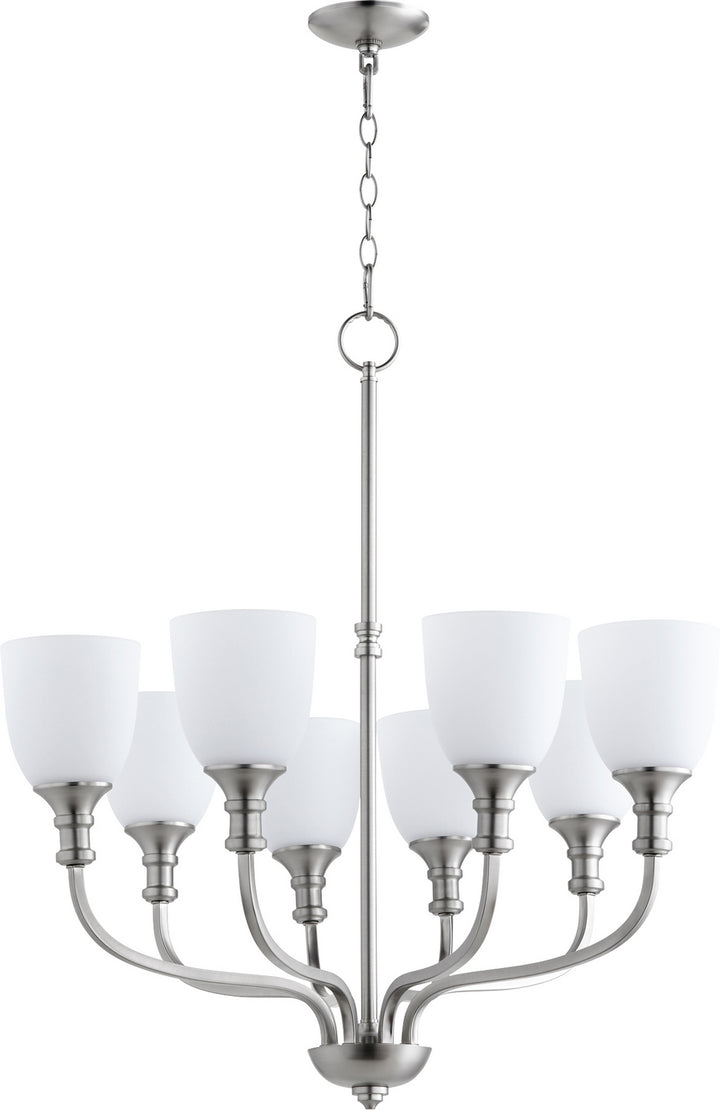Quorum Richmond 6811-8-65 Chandelier Light - Satin Nickel, Gray/Gray/