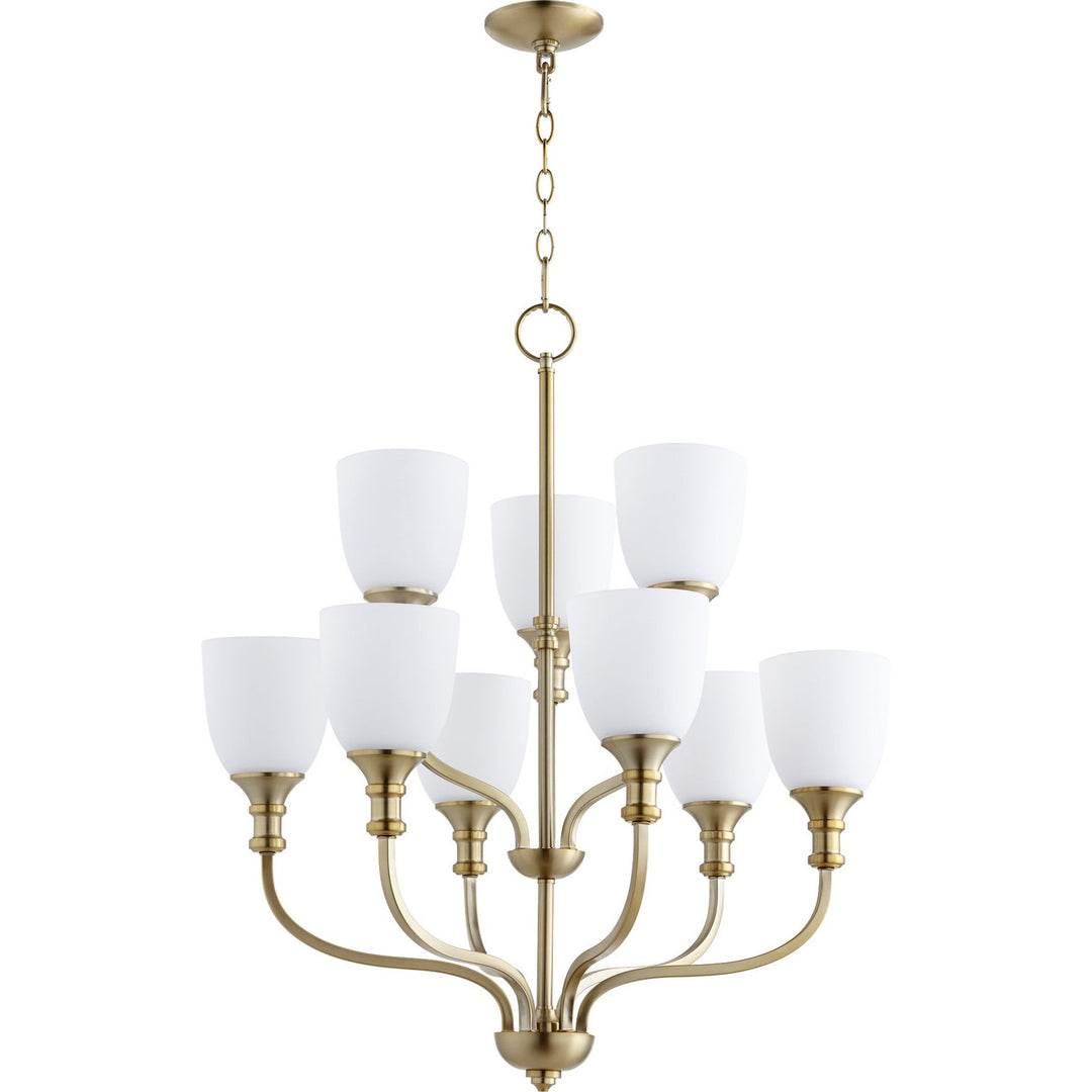 Quorum Richmond 6811-9-80 Chandelier Light - Aged Brass