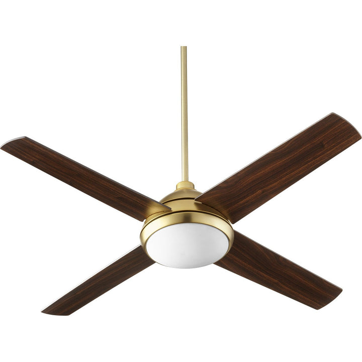 Quorum Quest 68524-80 Ceiling Fan 52 in. - Aged Brass, Walnut