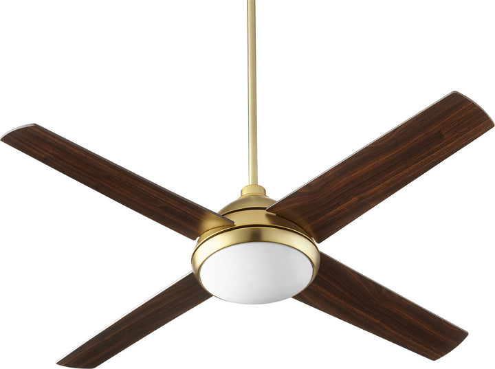 Quorum Quest 68524-80 Ceiling Fan 52 in. - Aged Brass, Walnut