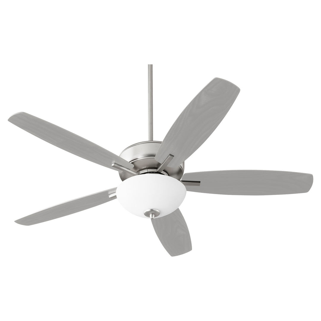 Quorum Breeze 70525-65 Ceiling Fan 52 in. - Satin Nickel, Silver/Walnut