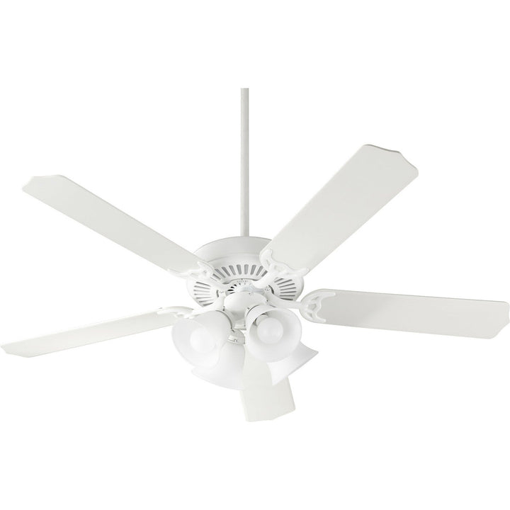 Quorum Capri IX 7525-008 Ceiling Fan 52 in. - Studio White w/ Satin Opal, Studio White