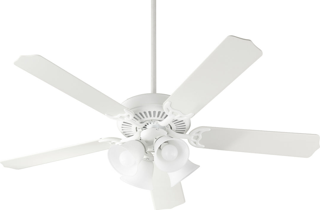 Quorum Capri IX 7525-008 Ceiling Fan 52 in. - Studio White w/ Satin Opal, Studio White