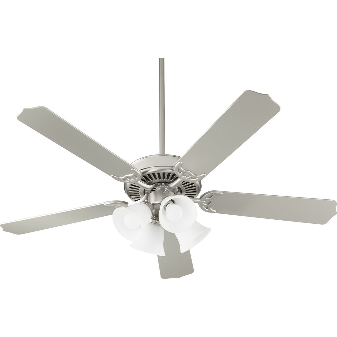 Quorum 7525-065 Ceiling Fan 52 in. - Satin Nickel W/ Satin Opal,